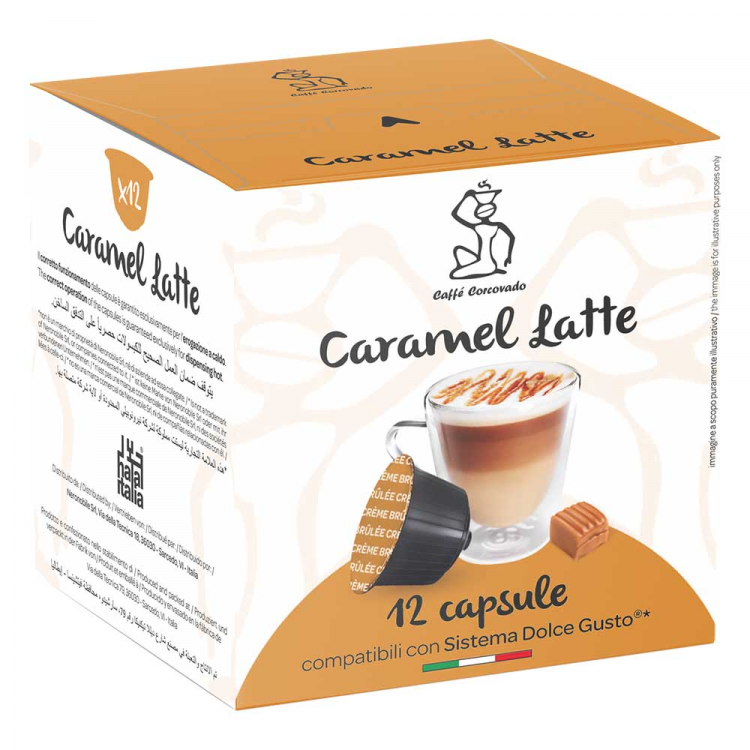 Кофе в капсулах Corcovado Caramel Latte 12 капсул.